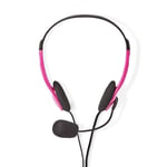 PC headset | On-Ear | Stereo | 2x 3.5 mm | Vikbara Mikrofon | Rosa