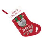 Christmas Stockings - Red Non-Woven Cute Cat Christmas Stockings for Family, Kids, Christmas Tree Decorations (Cat)