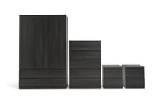 Habitat Jenson 4 Piece 3 Door Wardrobe Set - Black Brown And