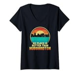 Womens No Place is Better than Hubbardton Vermont Vintage Sunset VT V-Neck T-Shirt