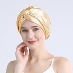 (ilmainen koko champange kultaa)100 Mulberry Silk Turban Bonnets Naisten Twisted Sleeping Night Cap 19 Momme Pure Silk Hair Wrap Lippis kiharaille naisille