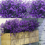 WILLBOND Lot de 12 Fleurs artificielles d'extérieur résistantes aux UV en Plastique pour Maison, Jardin, Porche, Pots de Fleurs à Suspendre, décoration de Printemps et d'été (Violet)