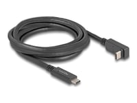 Delock - Usb-Kabel - 24 Pin Usb-C (Hann) Til 24 Pin Usb-C (Hann) Vinklet - 3 A - 2 M - Usb Power Delivery (60W), 4 K 144 Hz (3840 X 2160) Støtte, Up To 5 Gbps Data Transfer Rate, E-Marker - Svart