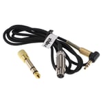 vhbw Câble audio AUX compatible avec Pioneer HDJ-2000 casque - Avec prise jack 3,5 mm, vers 6,3 mm, 1,2 m, noir