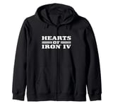 Hearts of Iron IV logo white Strategy Game Zip Hoodie