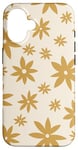 Coque pour iPhone 16 Beige Tan Neutre Motif floral moderne