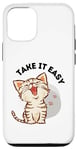 iPhone 12/12 Pro Take it easy with cute cat and cat paws design Case