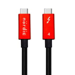 NÖRDIC 2m Thunderbolt 4 USB-C kabel 40Gbps 100W lader 8K video kompatibel med USB 4 og Thunderbolt 3