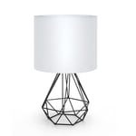 Aigostar - Lampe de Table de Style Rétro Industriel, Culot Fin E14. Lampe de Chevet Décorative avec Base en Métal et Abat-jour Blanc, Idéale Décoration Chambre Salon