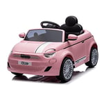 TURBO CHALLENGE - Fiat 500 - Porteur Elèctrique - 119222 - Voiture Télécommandée - Rose - 30Kg Max - Plastique - Batteries Rechargeables et Piles Non Incluses - De 3 Ans À 6 Ans