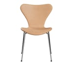 Fritz Hansen - 3107 Sjuan - Helklädd, Läder, Natural - Matstolar - designer_arne_jacobsen - Beige - Läder/Metall/Trä