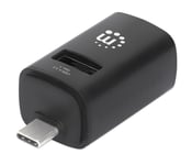 Manhattan 180993, Usb 3.2 Gen 1 (3.1 Gen 1) Type-C, Usb 2.0 Type-A, Usb 3.2 Gen 1 (3.1 Gen 1) Type-A, 5000 Mbit/S, Svart, Akrylnitrilbutadienstyren (Abs), Usb