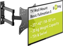 49715 Support Mural Tv Orientable Et Inclinable Pour Ecrans 23-42 Pouces(58-107Cm)Accroche Television Mural Charge Max.20 Kg/Fixation Tele Avec Bras Pour Moniteur Vesa 200X200 Noir