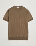 John Smedley Hilcote Wool/Sea Island Cotton T-Shirt Sepia Green