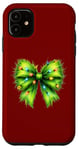 iPhone 11 Green Christmas Bow with Lights Case