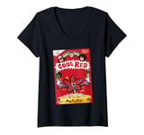 Womens Stranger Things Code Red Cereal Box Retro Demogorgon Art V-Neck T-Shirt