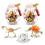 Robo Alive Mini Dino Fossil Find (2 Pack, Gigantoraptor & Stegosaurus) by ZURU Boys 4-8 Dig and Discover, STEM, Excavate Prehistoric Fossils, Educational Toys, Great Science Kit Gift for Girls and Boy, Magma