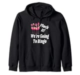 Flock It We Are Going To Bingo Lover Game Player Game Night Zip Hoodie