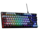 The G-Lab - Keyz Caesium TKL - Clavier Gamer TKL 87 Touches Filaire USB AZERTY, RGB Personnalisable, Macros programmables - Clavier Gaming Compact sans Pavé Numérique pour PC/PS4/PS5 - (Gris-Noir)