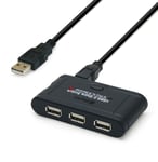 WAYTEX 28504 Hub USB 2.0 3 ports USB-A Auto-alimenté pour 1 PC ou 2 PC - Câble 1,00m fourni