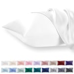 Vielit Taie Oreiller Satin 50x70 Lot de 2,Blanc Pillowcase pour Cheveux,Similaire Aux Taie d Oreiller en Soie,Taies d'oreillers 50x70 Housse de Coussin certifié Oeko-Tex