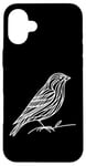 Coque pour iPhone 16 Plus Line Art Oiseau et Ornithologue Pin Siskin