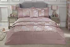 Emma Barclay Blossom - Embellished Jacquard Quilted Bedspread Set in Blush Pink - To Fit Double/King