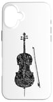 Coque pour iPhone 16 Plus Cello et Archet (Noir Ancien) Violoncello