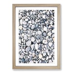 Big Box Art Pebbles Painting Framed Wall Art Picture Print Ready to Hang, Oak A2 (62 x 45 cm)