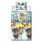 Character World Paw Patrol Official Single Childs Duvet Cover Set | Splodge Design Reversible 2 Sided Bedding Including Matching Pillow Case Brands Single Bed Set