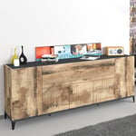 Buffet salon cuisine en bois 5 portes 1 compartiment 200x40cm Stephanie Report