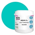 BOX DECO COULEURS Peinture meuble bois acrylique aspect velours-satin Aqua Bois - 2,5L, Bleu Turquoise