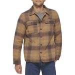 Levi's Men's Sherpa Lined Hooded Shirt Jacket (Regular & Big & Tall Sizes) Cotton, Java Ombre Plaid, Small