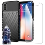 Pack Coque + Verre Trempé + Chargeur Voiture Pour Apple Iphone Xr