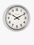 Lascelles Arabic Numeral Analogue Wall Clock, 60cm, Chrome