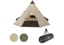 Grand Canyon Black Falls 8 - Tente Ronde pour 8 Personnes | Tente familiale, Tente de Groupe, Tente Pyramide, tipi | Désert de Mojave (Beige)