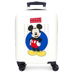 Joumma Disney Minnie Enjoy The Day Valise de Cabine Blanche 33 x 50 x 20 cm Rigide ABS Fermeture à Combinaison latérale 28,4 l 2 kg 4 Roues Doubles Bagage Main, Blanc, Valise Cabine