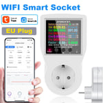 Wattmètre numérique intelligent,prise UE,consommation d'électricité,puissance souveraine h,US,AU,FR,compteur d'énergie,Tuya,Wi-Fi,AC 220V,110V,16A - Type EU plug WiFi