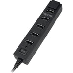 Hub USB 2.0 LogiLink 7 ports avec interrputeur noir