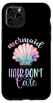 iPhone 11 Pro Black Mermaid Hair Dont Care,Rainbow Mermaid Hair Don't Care Case