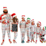 Jul Matchande Familj Pyjamas Pyjamas Matchande Set Vuxna Barn Baby Xmas Outfit Hemmakläder White Mother S