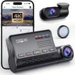 A139 Pro 2CH 4K HDR+1080P Dash Cam Avant arrière,STARVIS 2 Sensor 3840 x 2160P 30fps,5GHz WiFi Dual Dash Cam,GPS intégré,caméra de Voiture avec CPL,Sortie vocale,Application Gratuite