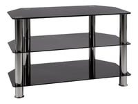 Argos Home Matrix Glass Corner TV Unit - Black & Chrome