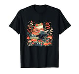 Cottagecore Frog Reading Cute Retro Bookish Booktok Fantasy T-Shirt