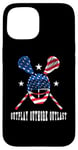 Coque pour iPhone 15 Joueur de crosse Outplay Outlast American Lacrosse