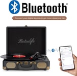 Retrolife Vinyl Record Player 3-Speed Bluetooth Suitcase Portable Belt-Driven in