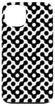 Coque pour iPhone 13 White Black Ripple Circle Wavy Polka Dots Pattern