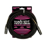 Ernie Ball 20ft Braided Male Female XLR Microphone Cable Black