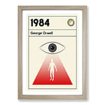 Big Box Art Book Cover 1984 George Orwell Framed Wall Art Picture Print Ready to Hang, Oak A2 (62 x 45 cm)