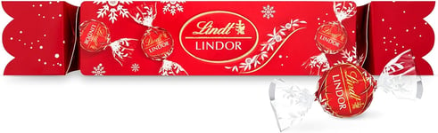 Lindt Lindor Milk Chocolate Christmas Cracker | 100g | Contains Lindor Milk Choc